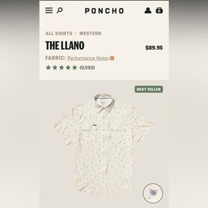 The Llano Short-Sleeve pearl snap Button-Up Shirt in Cream